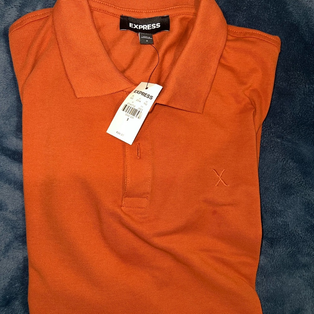 Express Orange Polo Shirt Vibrant Cotton Blend